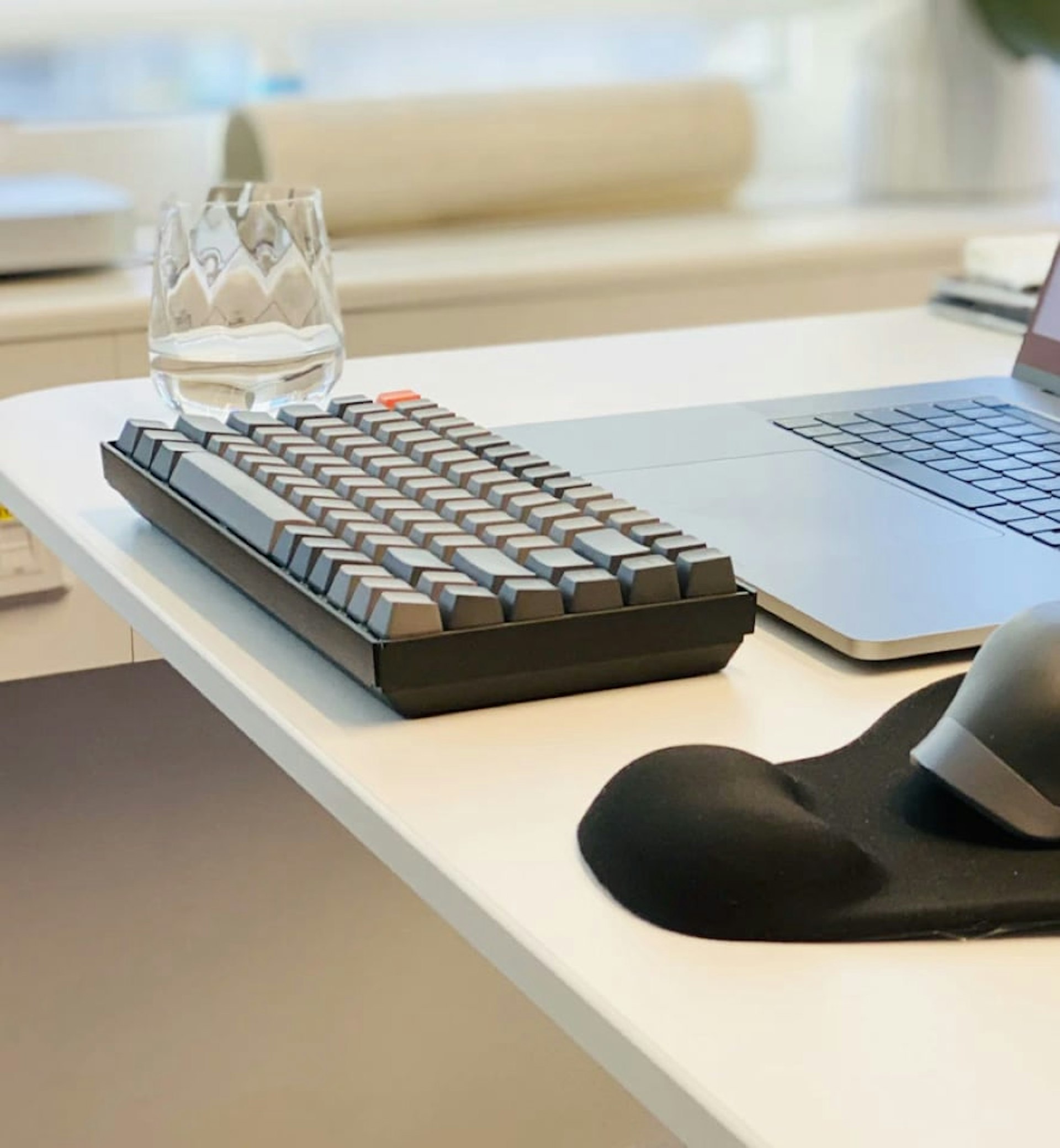 Image of keyboard with a glass